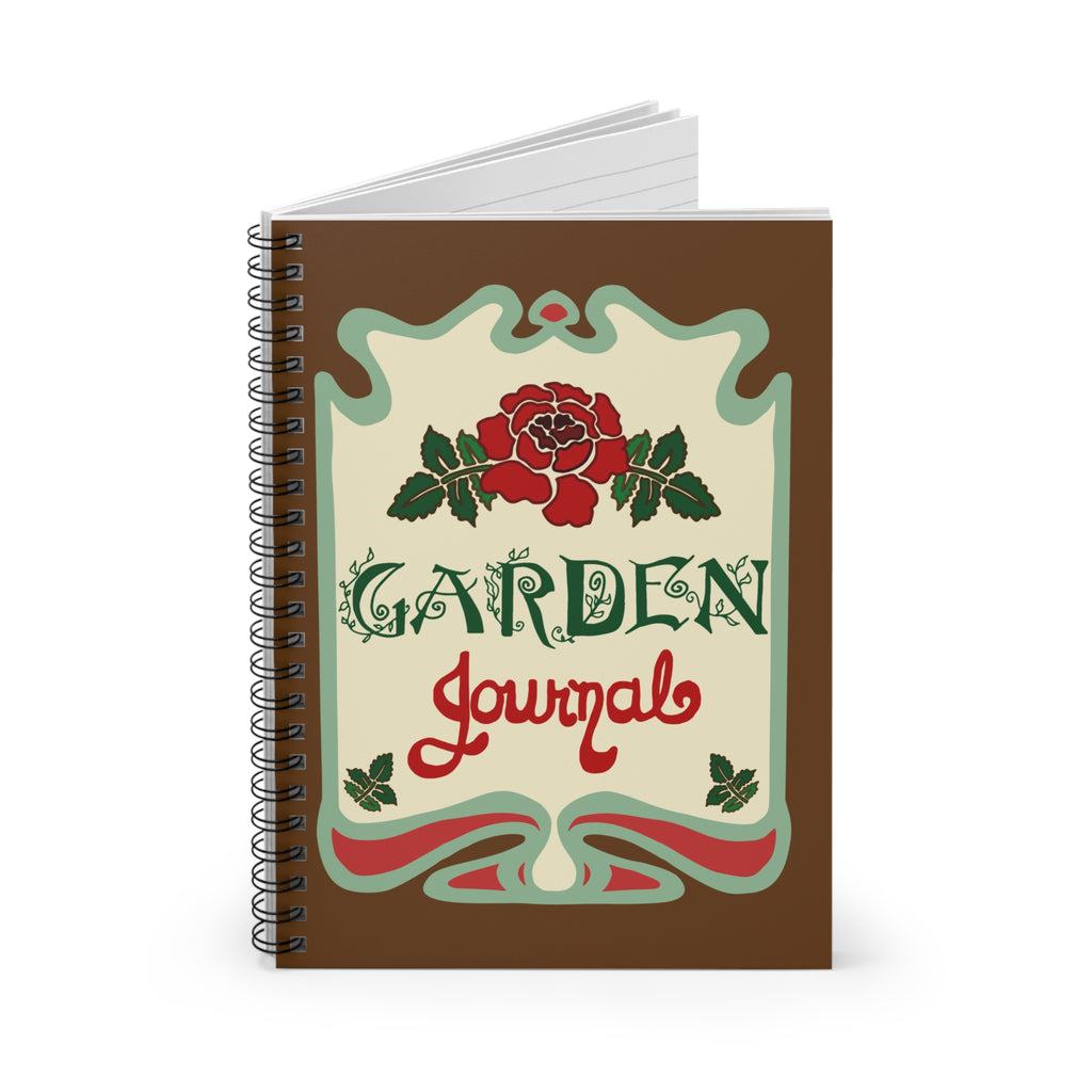 Vintage Art Garden Journal Spiral Notebook — Floral Rose Garden Planner