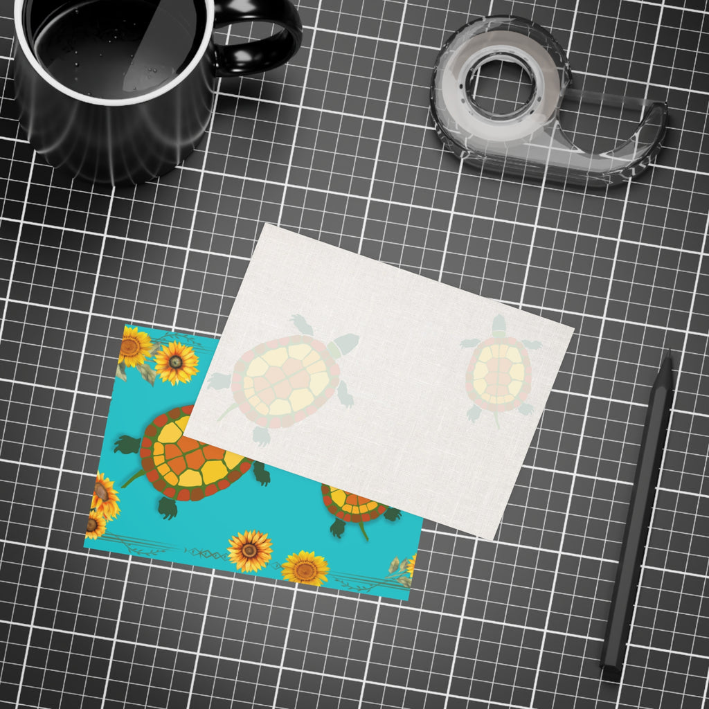 Garden Turtles and Sunflowers Blank Postcard Bundles (envelopes not included)