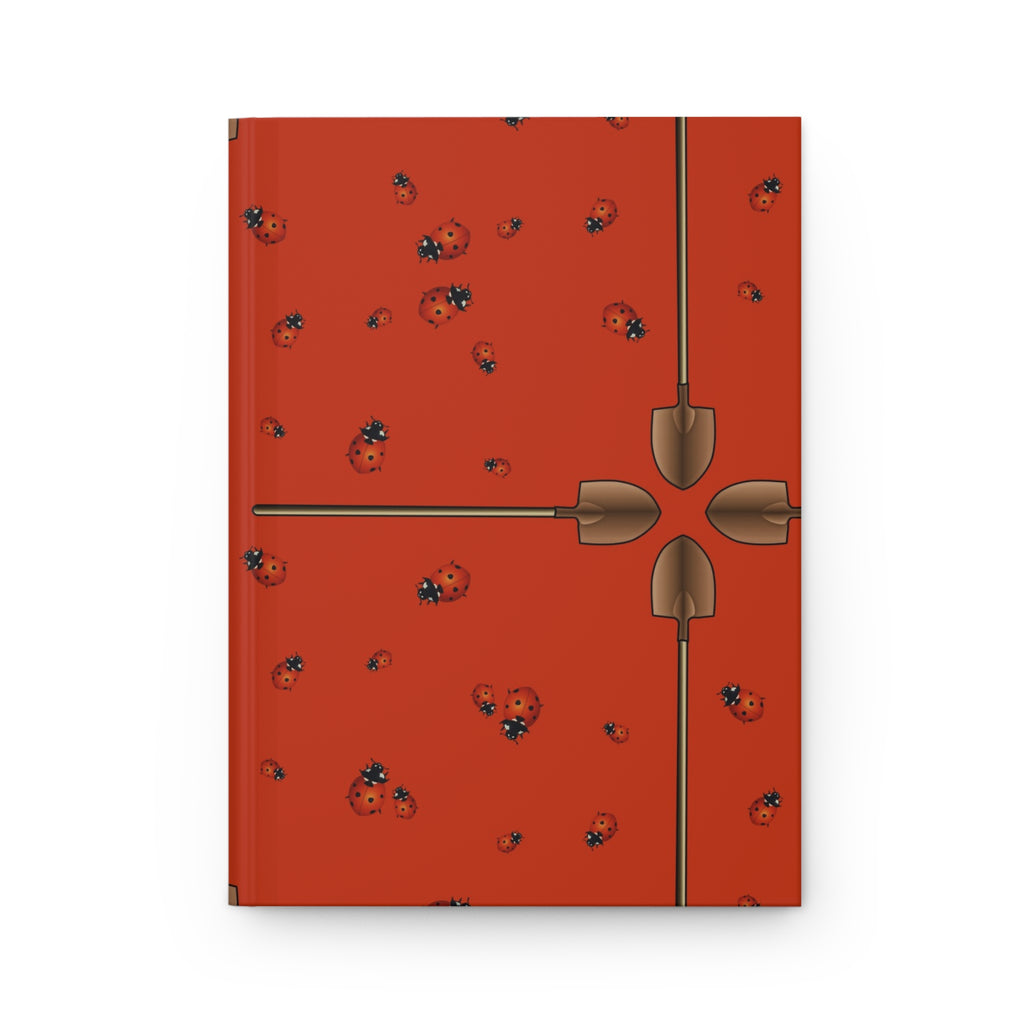 Ladybug Pattern Hardcover Journal — Red Floral Dotted Notebook