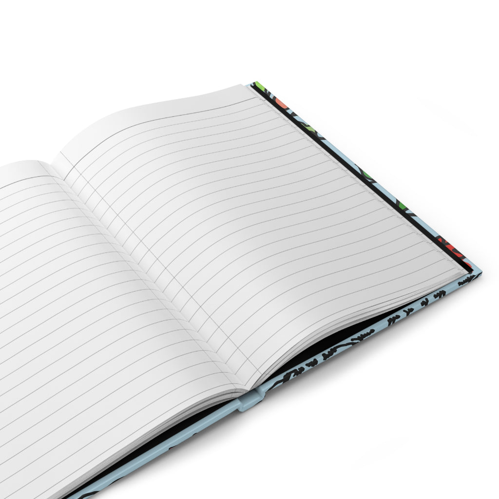 Floral Garden Hardcover Journal — Blue Colorful Floral Matte Notebook