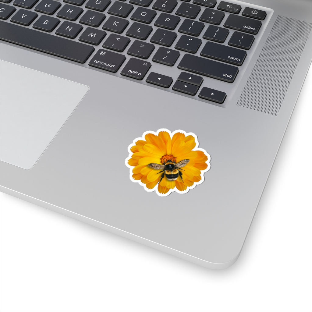 Bumblebee on Marigold Kiss-Cut Sticker