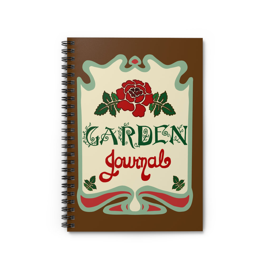 Vintage Art Garden Journal Spiral Notebook — Floral Rose Garden Planner