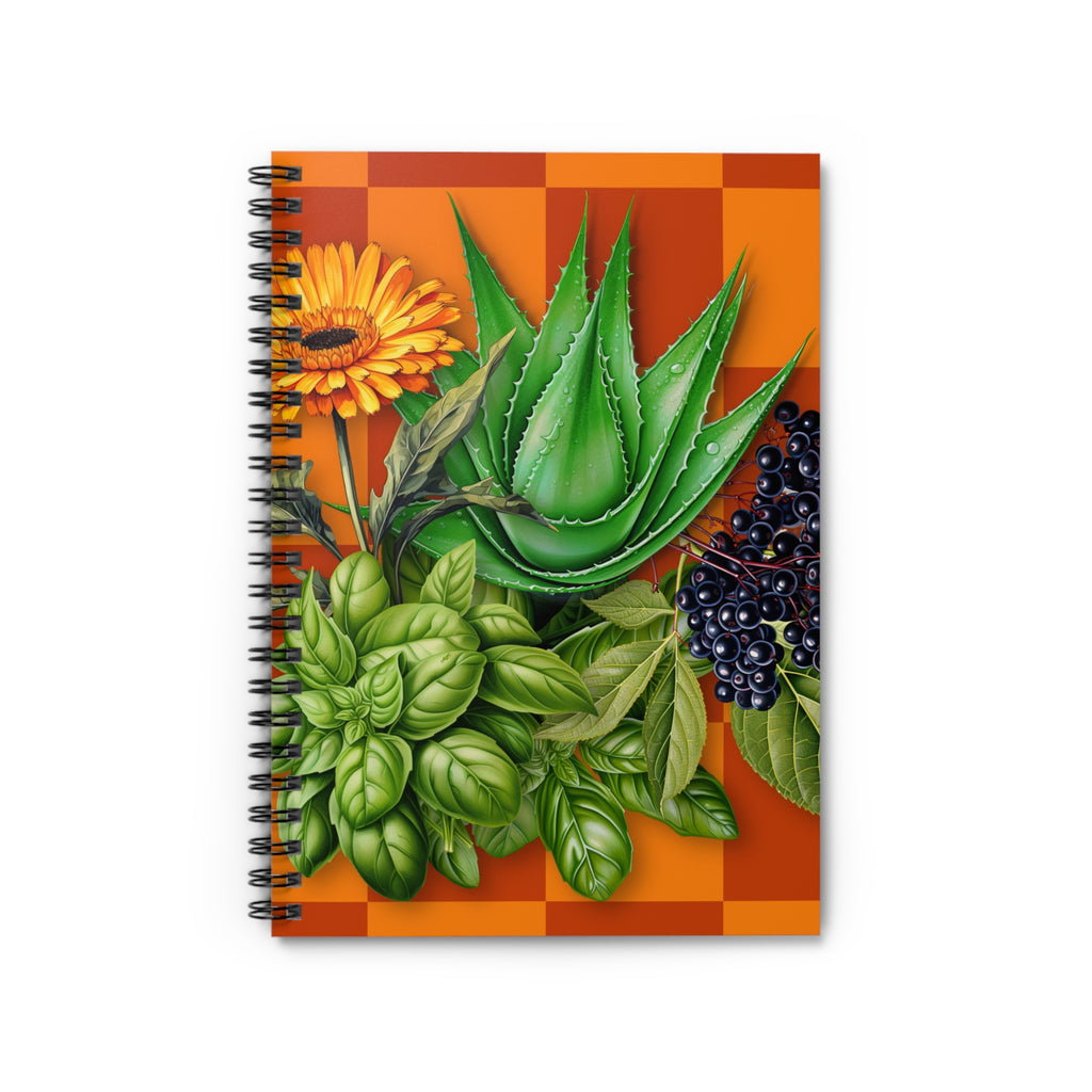 Herbalist Aloe Basil Elderberry Spiral Notebook - Ruled Line