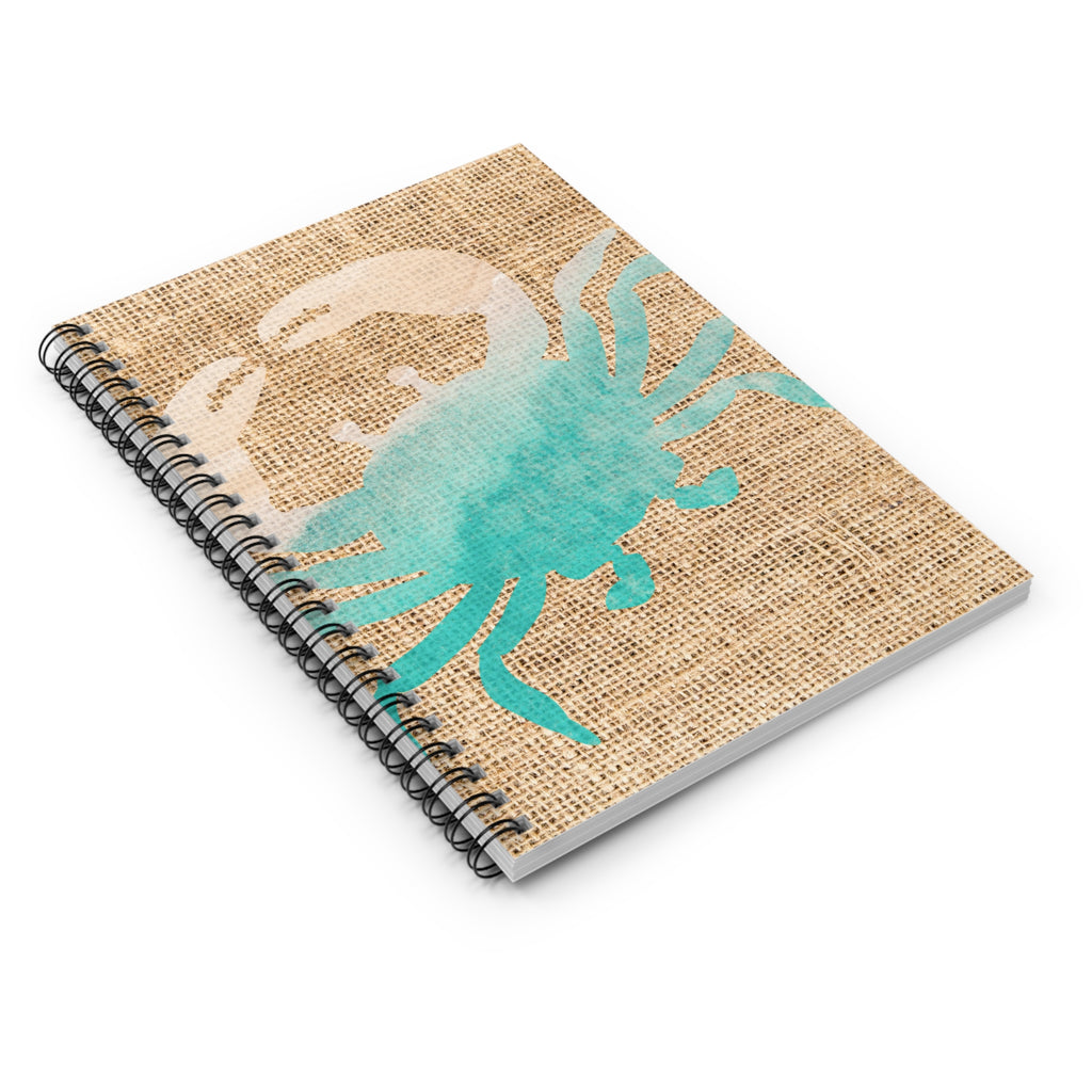 Coastal Crab Spiral Notebook — Ruled Beachy Journal
