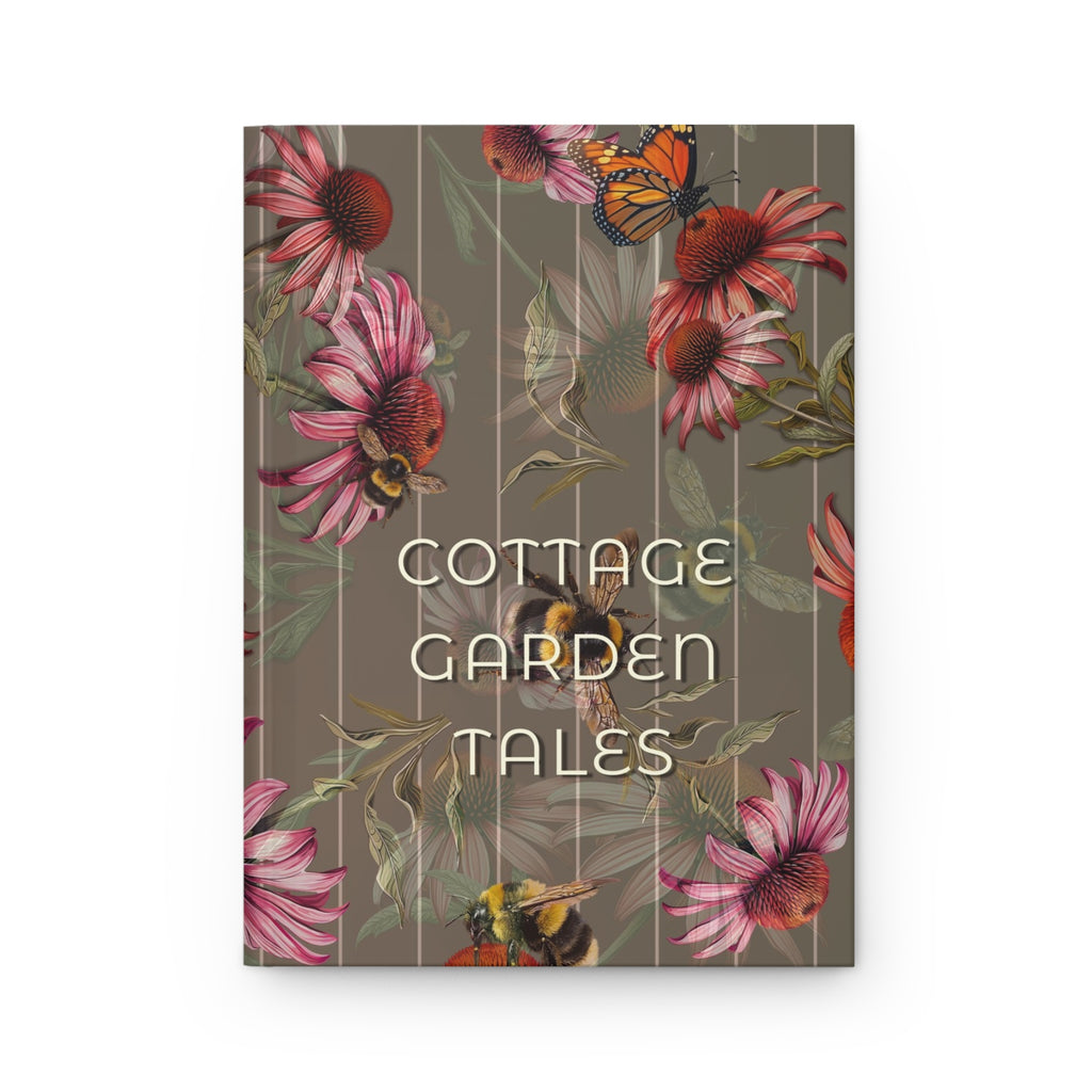 Cottage Garden Tales Hardcover Journal — Floral Bee Notebook for Gardening Notes & Nature Journaling