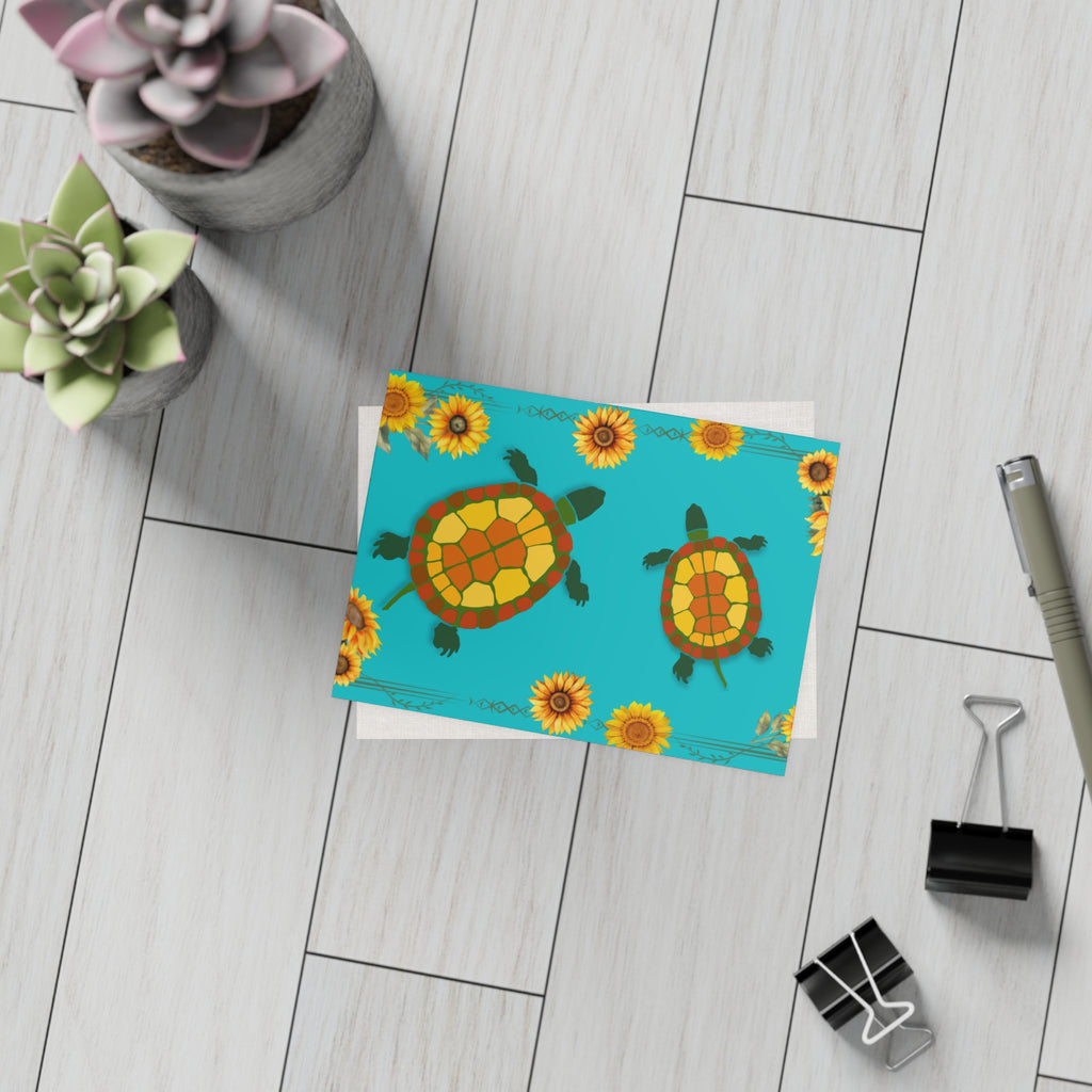 Garden Turtles and Sunflowers Blank Postcard Bundles (envelopes not included)