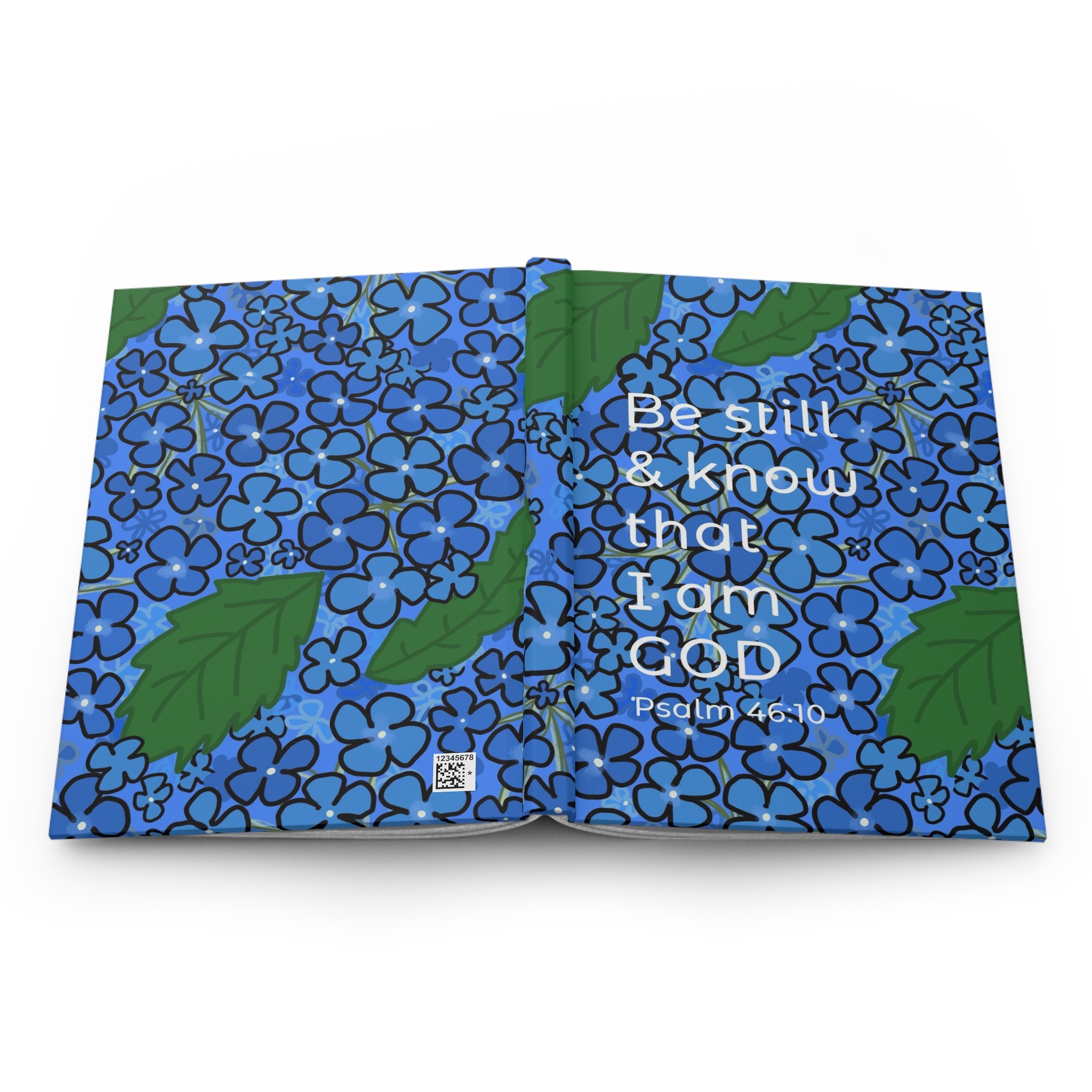 Hardcover Journal — "Be Still & Know That I Am God" Floral Scripture Notebook
