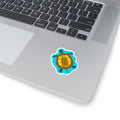 Sea Turtle Kiss-Cut Sticker — Colorful Ocean Turtle Vinyl Decal for Laptops & Water Bottles