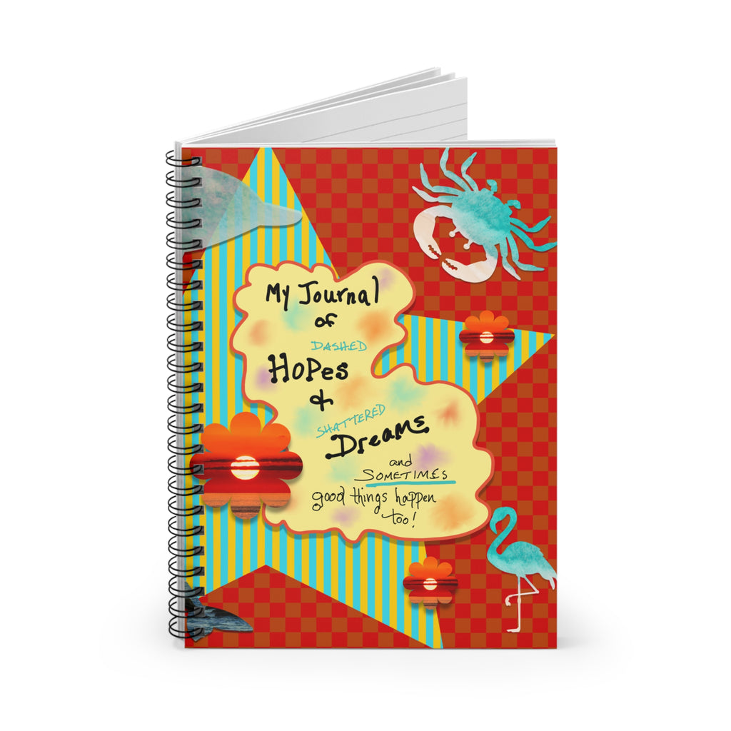 Spiral Notebook — "My Journal of Hopes & Dreams" Colorful Beach-Themed Ruled Journal