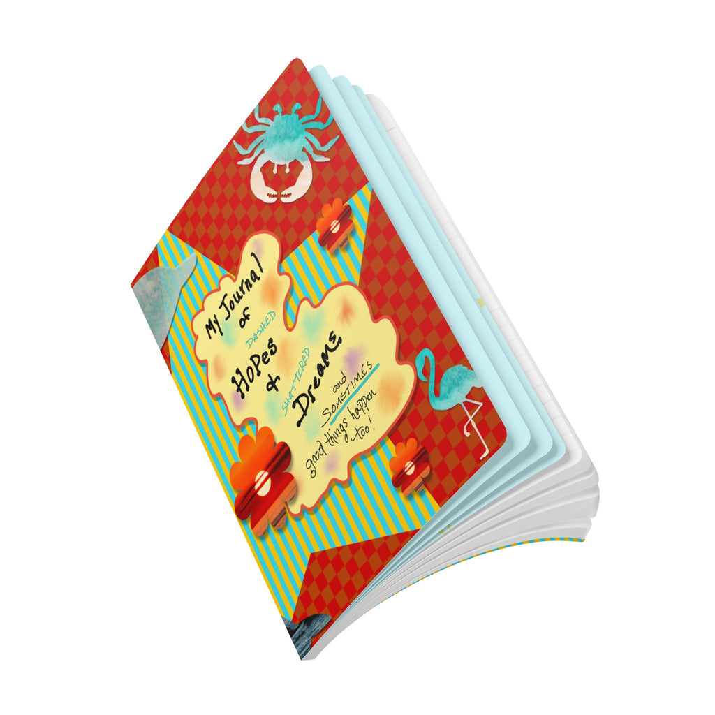 Teen Hopes and Dreams Softcover Journal — Crabs, Dolphins & Flamingo Notebook