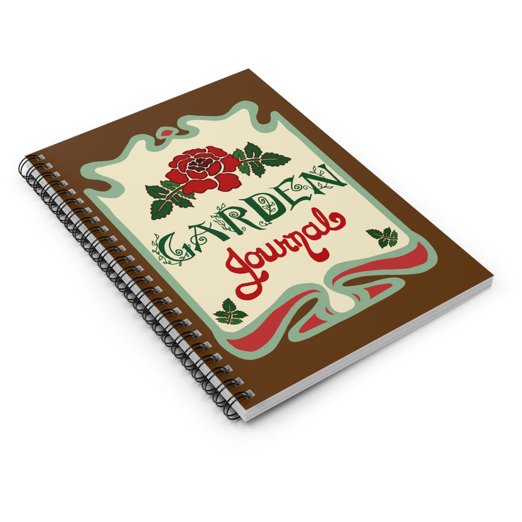 Vintage Art Garden Journal Spiral Notebook — Floral Rose Garden Planner