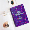 Memories of Mom Dark Purple Ditsy Flowers Spiral Notebook