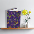 Gold Flowers Illustrated Hardcover Journal — Purple Wildflower Pattern