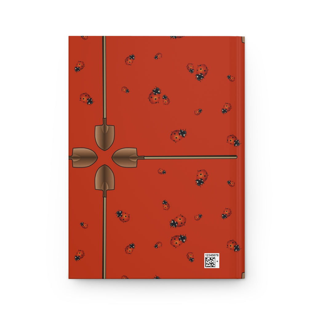 Ladybug Pattern Hardcover Journal — Red Floral Dotted Notebook