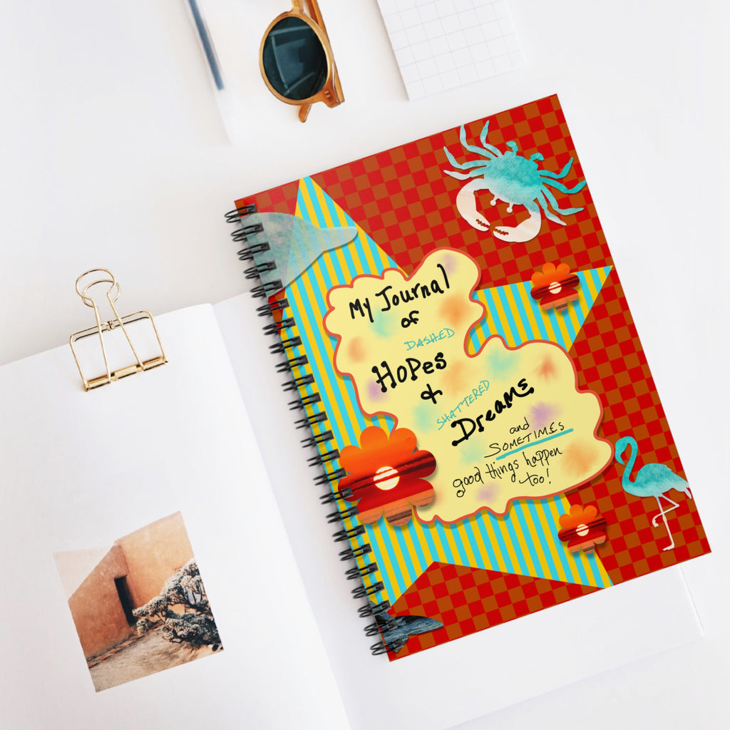 Spiral Notebook — "My Journal of Hopes & Dreams" Colorful Beach-Themed Ruled Journal