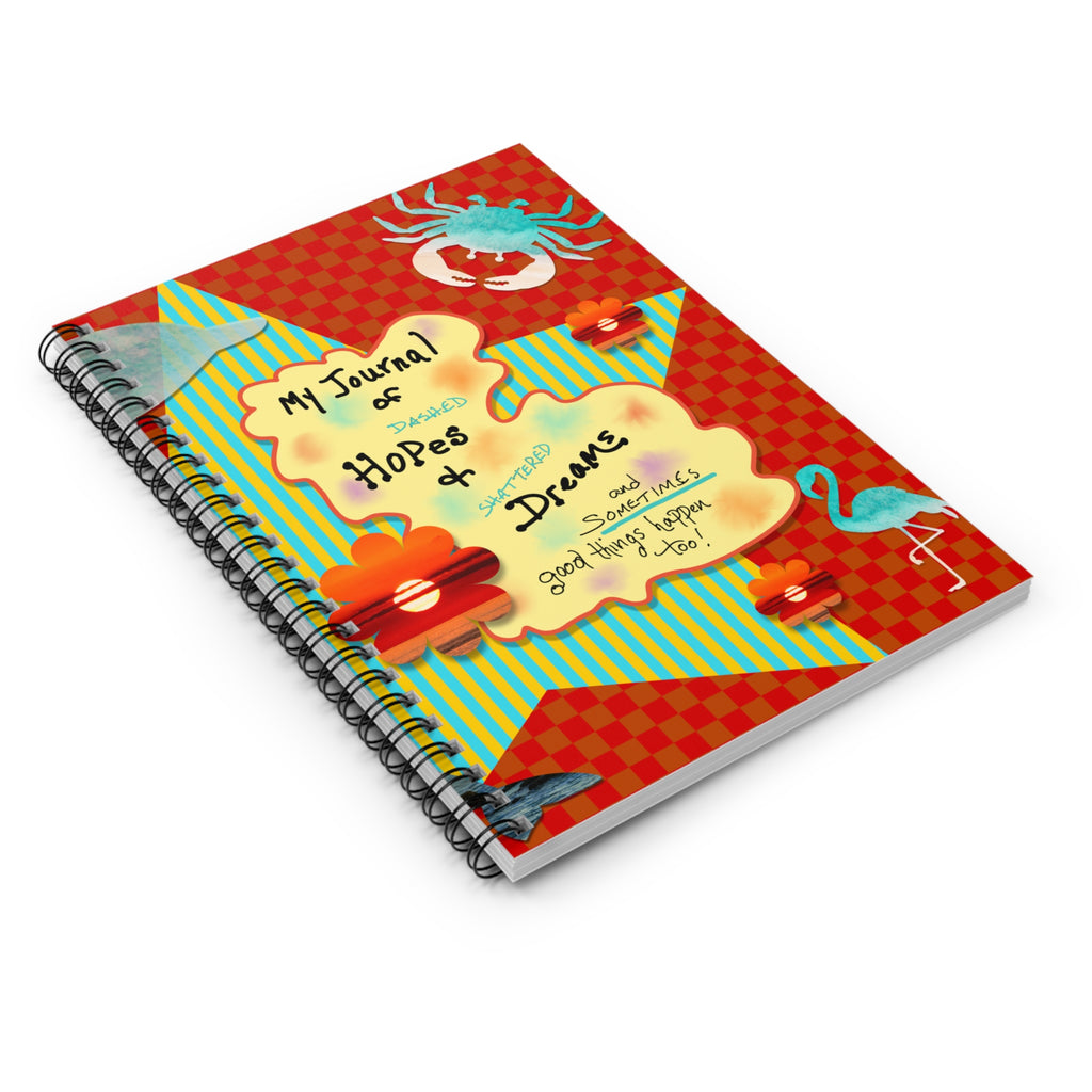 Spiral Notebook — "My Journal of Hopes & Dreams" Colorful Beach-Themed Ruled Journal
