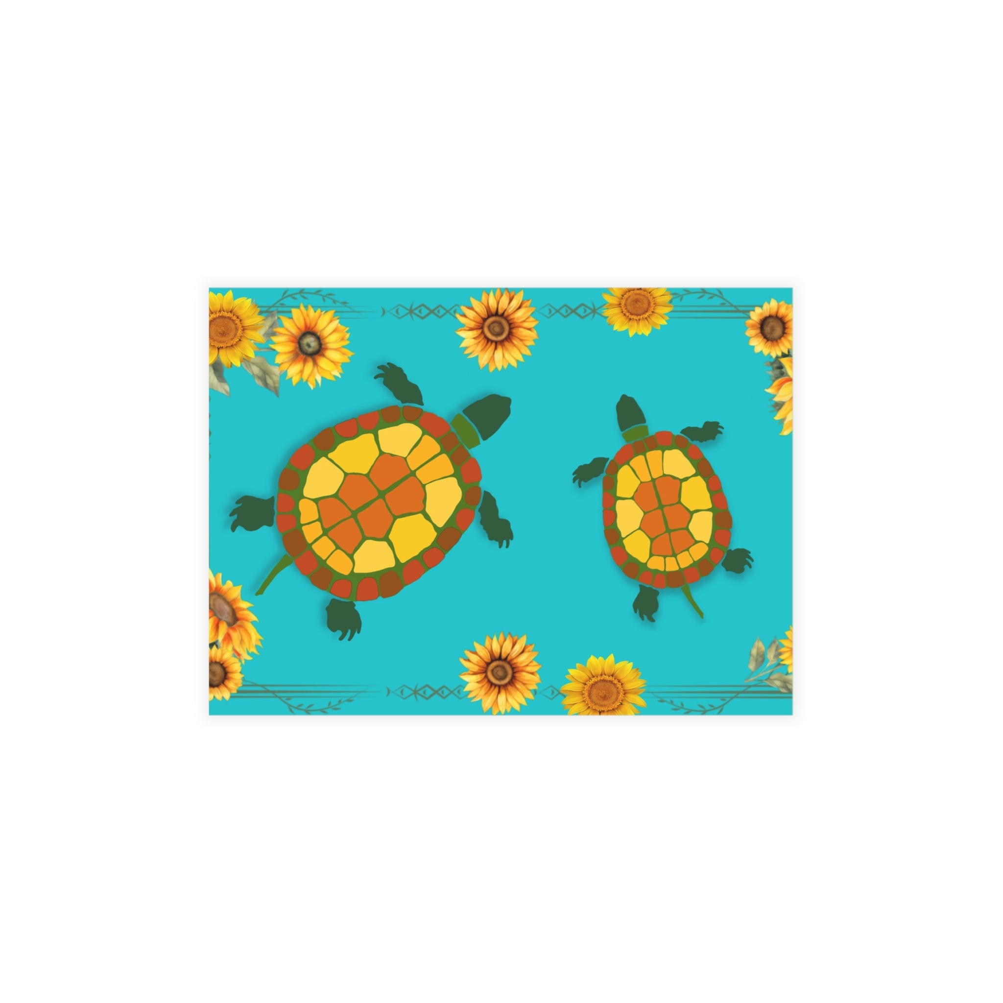 Garden Turtles and Sunflowers Blank Postcard Bundles (envelopes not included)
