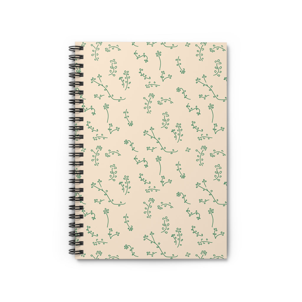Botanical Ditsy Spiral Notebook — Ruled Floral Journal for Notes & Planning