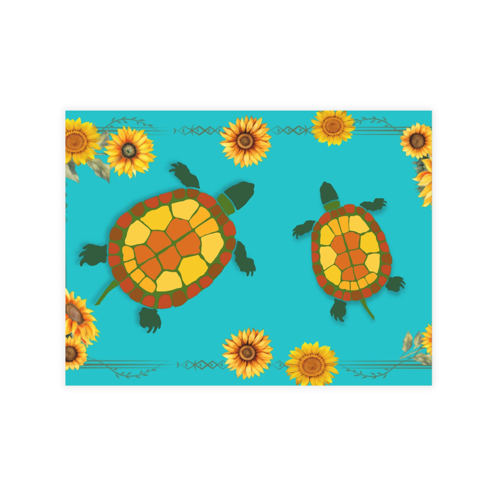 Garden Turtles and Sunflowers Blank Postcard Bundles (envelopes not included)