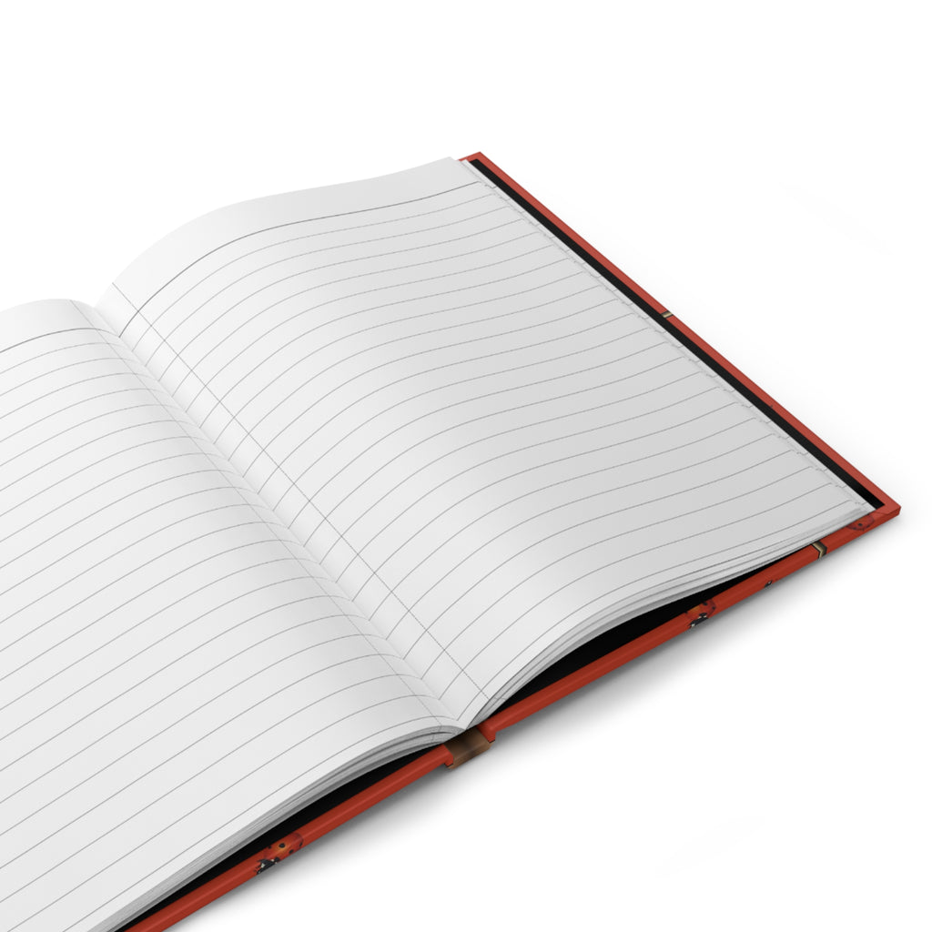 Ladybug Pattern Hardcover Journal — Red Floral Dotted Notebook