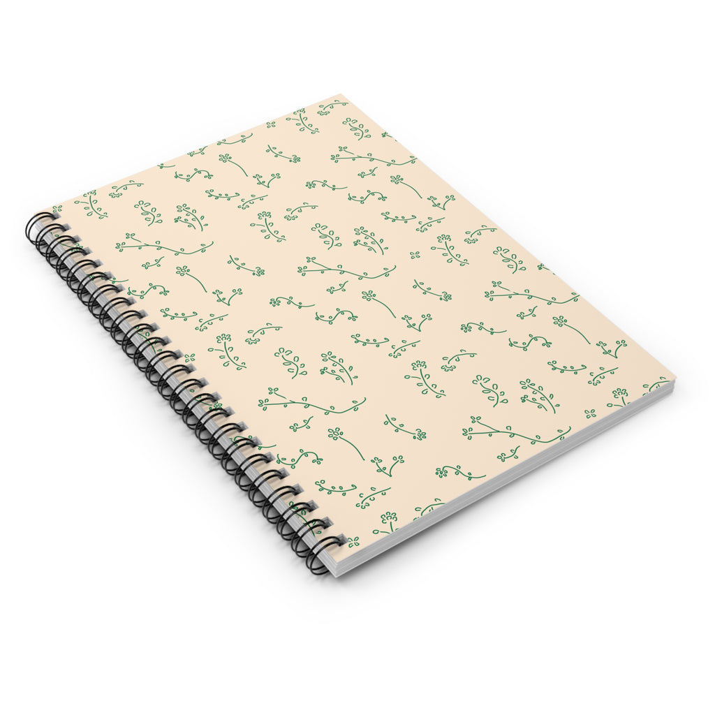 Botanical Ditsy Spiral Notebook — Ruled Floral Journal for Notes & Planning