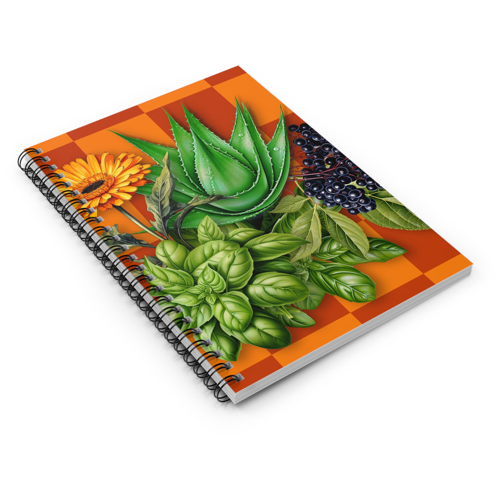 Herbalist Aloe Basil Elderberry Spiral Notebook - Ruled Line