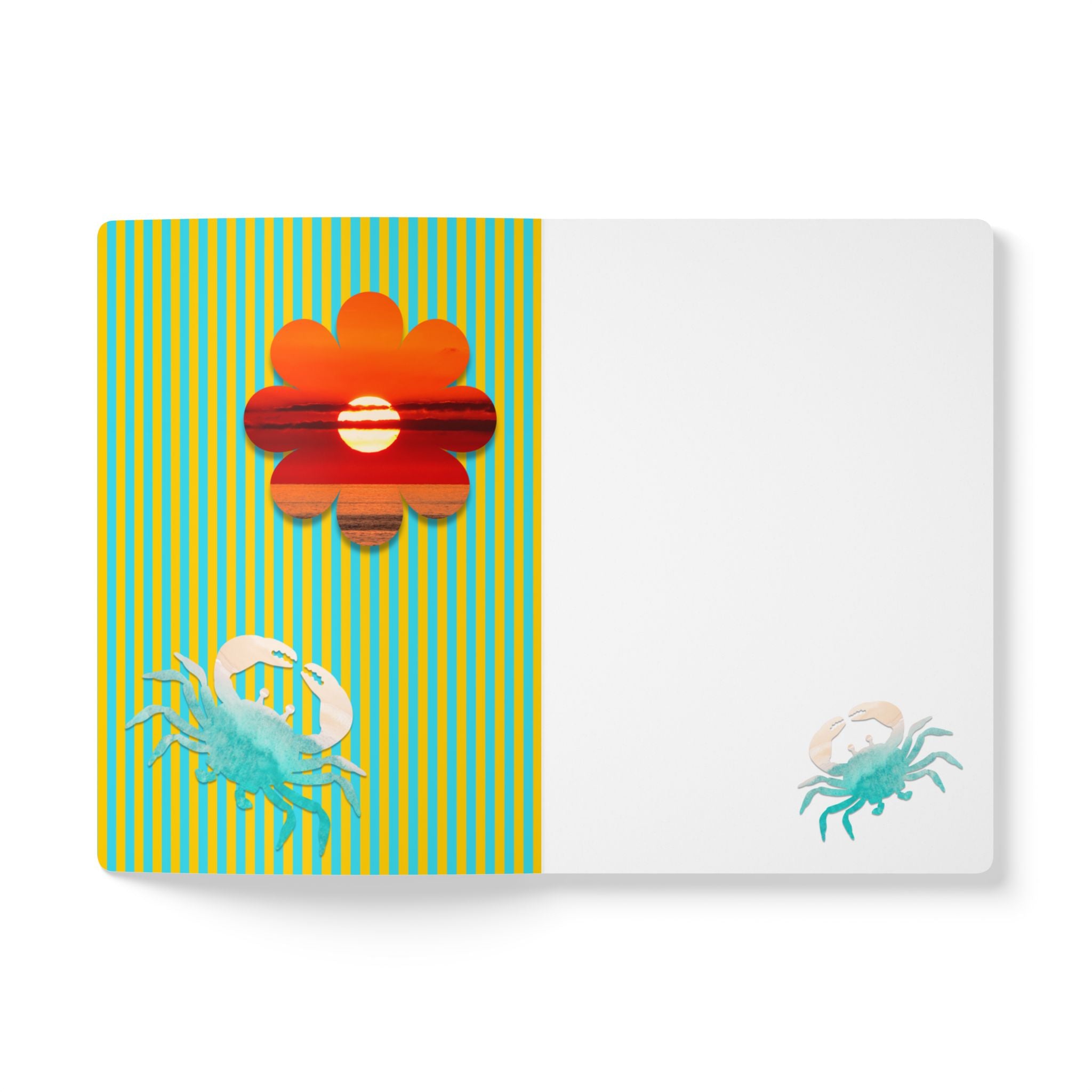 Teen Hopes and Dreams Softcover Journal — Crabs, Dolphins & Flamingo Notebook