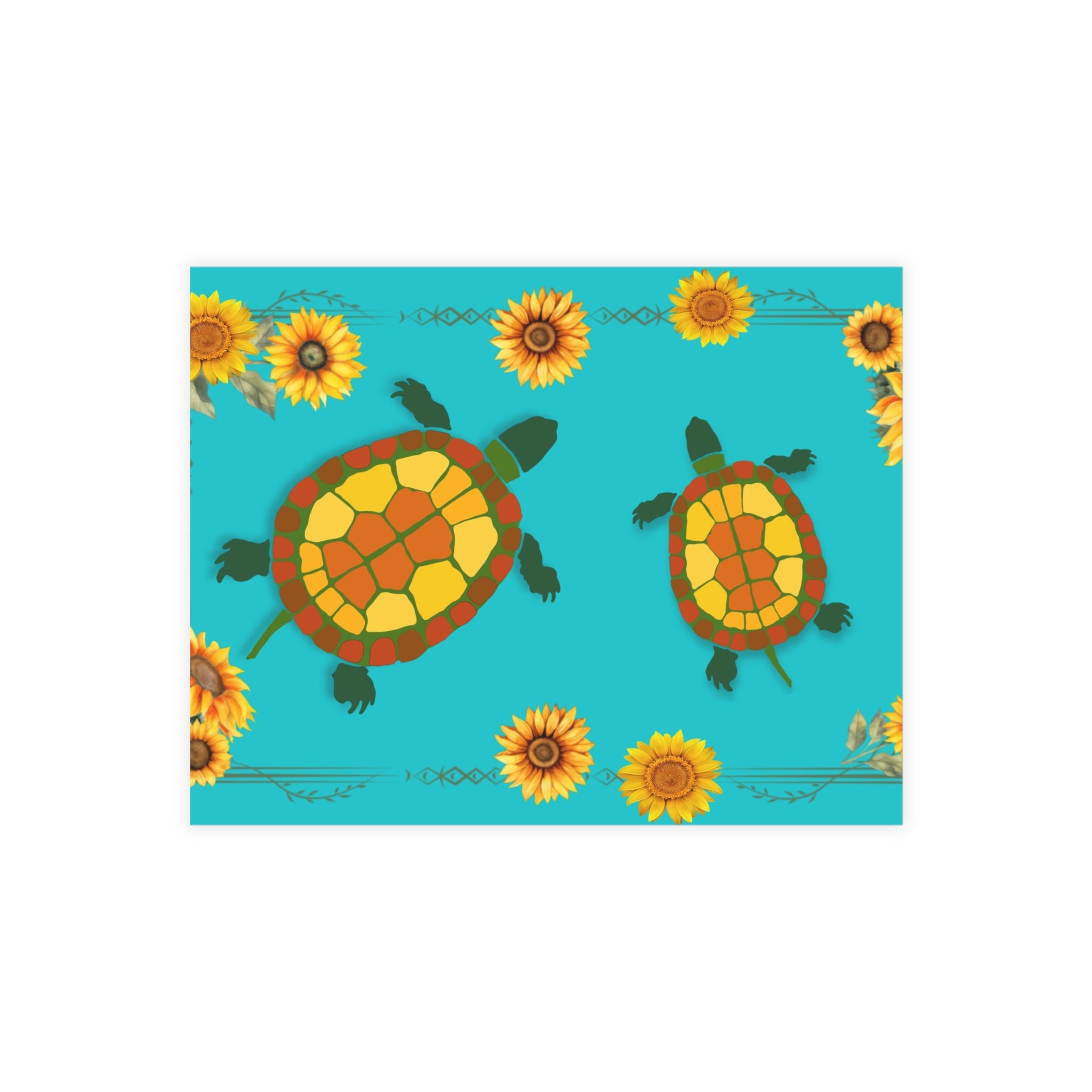 Garden Turtles and Sunflowers Blank Postcard Bundles (envelopes not included)